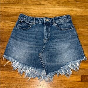 We The Free Blue Denim Skirt